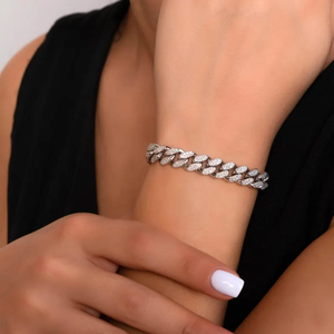 Hip Hop luxe glacé Moissanite Bracelet cubain bijoux 925 argent mode Bracelet diamant glacé Bracelet cubain - Product Image 1