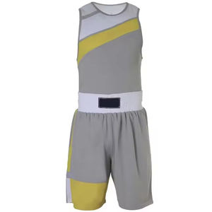 Service OEM, meilleure qualité, ensembles d'uniformes de boxe unisexes personnalisés, logo frontal, séchage rapide, léger, respirant, faible MOQ, couleur unie - Product Image 2