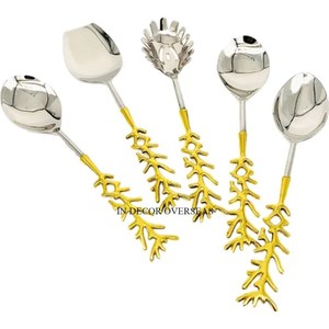 Cubiertos de aspecto atractivo de Metal de calidad superior chapado en oro de alta calidad de diseñador abstracto cubiertos suministros de vajilla de La India - Product Image 4