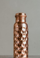 Bouteilles en cuivre martelé, 100 % cuivre, capacité 30 oz, avec couvercle et poignée, design classique, écologiques, résistantes à l'eau bouillante, pour l'extérieur