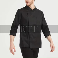 Vente chaude Mode Chef Uniforme Pas Cher Blanc Noir Uniforme Chef Manteau Avec Poche Par Raw To Fine