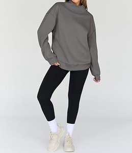 Sudadera de mujer de moda para Otoño Invierno Streetwear cuello alto suéter cálido - Product Image 4