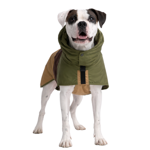 Manteau de pluie imperméable pour chien, vert, marron, beige, avec capuche, léger, coupe-vent, pour chiens de taille moyenne et grande, pour l'extérieur - Product Image 1