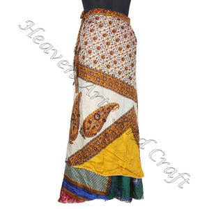 Diseñador de doble capa Reversible Sarong Sari Magic Wrap falda Boho elegante multicolor ropa de verano cómoda moda Boho - Product Image 6