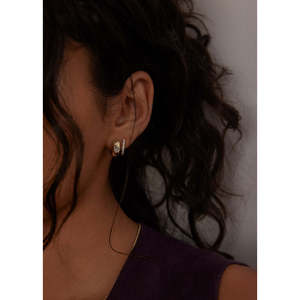Ynez Dome Huggie Diamond <b>Earrings</b> - Product Image 2