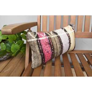 หมอนขนสัตว์หลากสีขนาด8x16นิ้วการเย็บปะติดปะต่อกันตกแต่งด้วยลวดลายใบไม้นุ่มแบบวินเทจหมอนอิง18x18 - Product Image 2