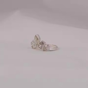 Bague Marquise en or massif avec cinq pierres, poire rayonnante, diamant cultivé en laboratoire, cadeau d'anniversaire unique, nouveau design certifié IGI - Product Image 4