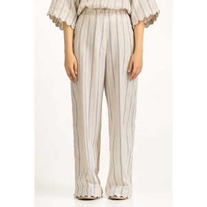 Pantalon large taille haute coupe droite en crêpe respirant style décontracté WM-COD-SS25-373B - Product Image 4