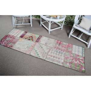 Tapis de 2,2 x 6,46 pieds, tapis turc vintage, tapis à pois rouges - Product Image 4