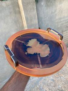 <b>Decorative</b> Epoxy Resin Tray with Handles Wood and Resin for Home and Restaurant Use for Food From Quality Enterprises - Product Image 3