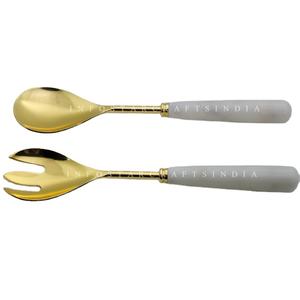 Couverts de cuisine en acier inoxydable et pierre de marbre Gadgets de cuisine Vaisselle de cuisine Serveur de salade Couverts Nouvelles idées de produits 2023 - Product Image 1