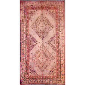 Tapis en laine naturelle noué à la main d'Orient-Turkestan, Samarkund, 12'9'' x 6'9'', Pan0134288 - Product Image 1