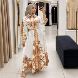 SIPO 2023 <b>EID</b> Dubai New Design Fashion Stand Neck <b>Dress</b> Printed <b>Dress</b> Abaya Women Muslim Dubai <b>Dress</b> - Product Image 2