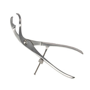 Fórceps de sujeción de hueso curvados a lado 145 mm 5 3/4 "Bloqueo de tornillo ajustable con fijación de rosca Ancho 3 mm Fórceps de hueso quirúrgico - Product Image 1