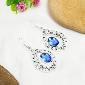 อัญมณีควอตซ์แทนซาไนต์ชุบด้วยเงินสเตอร์ลิง925แบบโบฮีเมียน - Product Image 2