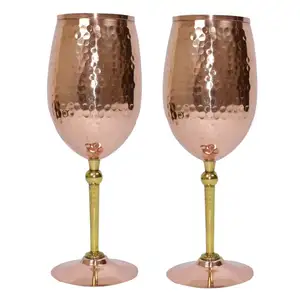 铜锤花式酒杯鸡尾酒吧器皿派对餐桌顶部装饰饮料器皿婚礼葡萄酒印度制造