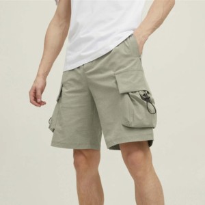 Pantalones cortos Cargo deportivos sólidos de alta calidad para hombre, 100% de algodón, transpirable, cómodo, duradero, perfecto, informal, para verano - Product Image 4