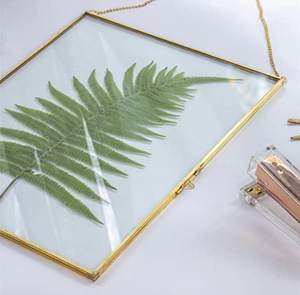 Marco de fotos de vidrio rectangular, marco de escritorio plegable, de latón, dorado antiguo, moderno, para retratos, para pared - Product Image 2