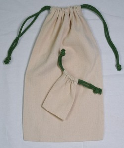 Bolsa con cordón de algodón orgánico de lujo 100%, embalaje de regalo reutilizable ecológico con estampado personalizado para mujer con diseño de cuerda de moda - Product Image 5
