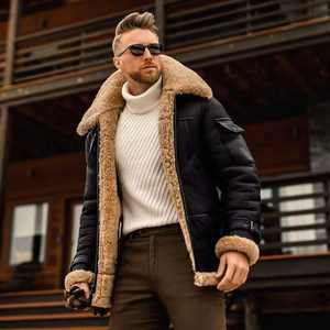 Veste en peau de mouton pour homme, coque extérieure résistante, intérieur en peluche confortable, idéale pour les conditions hivernales difficiles, personnalisation OEM - Product Image 5