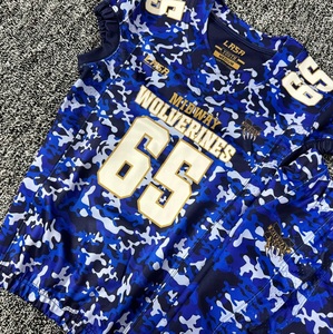 Uniforme de fútbol americano transpirable patrón sólido conjunto de manga corta - Product Image 3