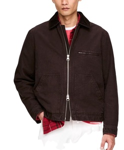 Veste de travail pour homme, style nouveau, en toile de coton coupe-vent, col en velours côtelé, pour le travail en extérieur - Product Image 1