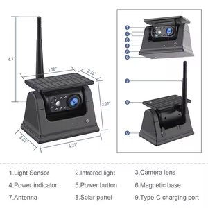 Caméra de recul sans fil alimentée par énergie <span class=keywords><strong>solaire</strong></span> 300M pour voitures avec aimant, batterie intégrée et application mobile Wi-Fi - Product Image 5