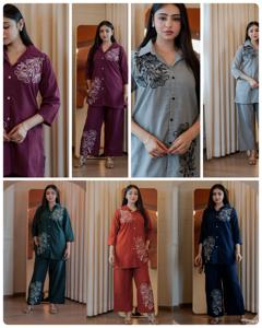 Ensemble de coton flammé avec broderie le plus tendance Mode féminine Exportateur mondial au taux le plus bas - Product Image 2