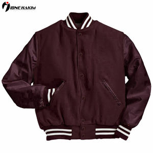 Chaqueta de béisbol Varsity Letterman de lana ligera personalizada para hombre al por mayor, chaqueta de invierno de lana de algodón con cuello levantado, revestimiento de satén para - Product Image 6