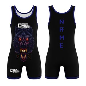 Meilleure qualité impression numérique crânes humains lutte combat engrenages 2026 nouvelle vente chaude unisexe lutte léger corps Singlet - Product Image 1