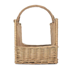 Antique <b>Washed</b> Woven <b>Basket</b> with Open End Panier En Osier - Product Image 3