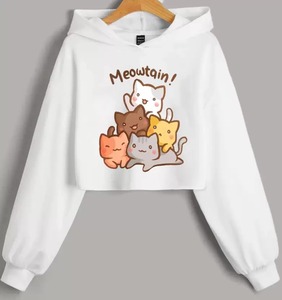 Sweat à capuche court à manches longues imprimé de qualité supérieure pour femmes, coupe personnalisée pour toutes les occasions d'hiver - Product Image 1