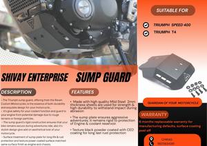 Nouveau pour Triumph Speed 400 Sump Guard (plaque de base) Acier noir Un ensemble avec matériel 100% Fitment IN;7903232 SHIVCNC - Product Image 2