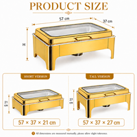 Ensemble de chauffe-plats en acier inoxydable doré de luxe 9L équipement de restauration pour l'utilisation de fête de restaurant d'hôtel de mariage