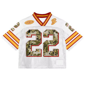 เสื้อฟุตบอลอเมริกันใส่ได้ทั้งชายและหญิงเสื้อแขนสั้นระบายอากาศได้ดีพิมพ์ลายได้ตามต้องการ - Product Image 2