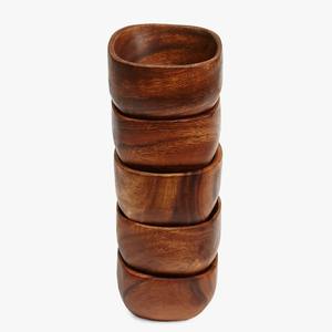 Bol en bois d'acacia massif ensemble de service de dîner bols en bois durable de bonne qualité vaisselle - Product Image 2