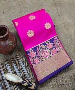 Saris en soie avec tissu en georgette, vêtements traditionnels indiens pour les événements culturels et les occasions festives - Product Image 5