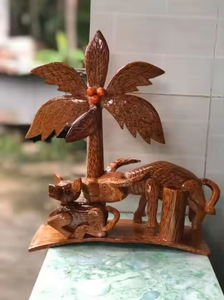 Porte-cure-dents en bois de noix de coco fabriqué à la main écologique et élégant VIET FARGIMEX Handicraft - Product Image 1