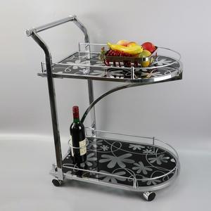 Chariot de service en métal couleur Champagne pour hôtel - Product Image 6