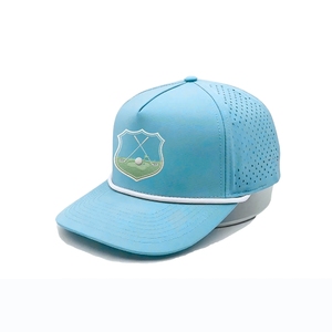 Gorra de Golf Personalizada de Marca Privada, 5 Paneles, Orificios Cortados con Láser, Cierre a Presión, Logotipo Bordado Personalizado con Cuerda, Fabricación en Vietnam OEM - Product Image 3