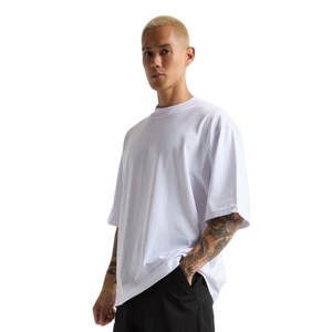 Shaka Wear Logo brodé personnalisé T-shirt noir épais en coton T-shirt ample - Product Image 1