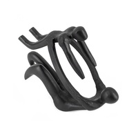 Sculpture humaine en détresse de style vintage Figurines noires rugueuses sur échelle en métal Image décorative pour la maison pour cadeau