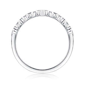 แหวนหมั้นผู้หญิงเงินแท้ 925 ประดับโมอิสซาไนต์ 1.5 มม. 0.015 กะรัต ขายส่ง แหวนคุณภาพสูง รูปทรงคลื่น หรูหรา แบบครึ่งวง - Product Image 4