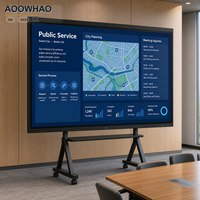 AOOWHAO OEM ODM Tableau interactif intelligent 4K UHD de 75 et 86 pouces à économie d'énergie et respectueux de l'environnement avec écran tactile pour bureaux écologiques, salles de réunion et conférences