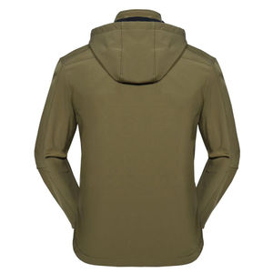 Hot Selling Custom Outdoor <b>Men</b> Winter Breathable Lightweight Water Resistant Fleece Lined Softshell <b>Jacket</b> with Removable Hood - Product Image 2