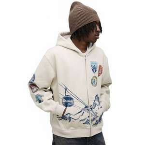 Sweats à capuche en coton de haute qualité avec logo personnalisé, sweats à capuche en molleton épais, sweats à capuche personnalisés, sweats à capuche oversize, taille plus pour hommes - Product Image 1