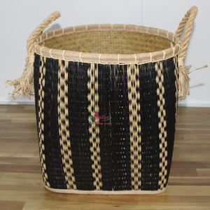 Cestas de Almacenamiento de Mimbre de Hoja de Palma Ecológicas, Recipientes de Cocina Hechos a Mano Naturales y Cajas de Regalo Decorativas - Product Image 3