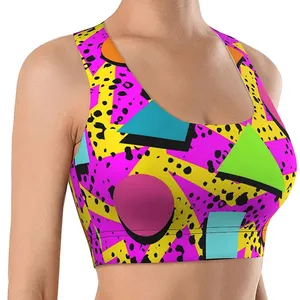 Nuovo reggiseno sportivo di colore personalizzato alla moda Plus Size ad alto impatto Cross Back imbottito da palestra indossa reggiseno sportivo da donna di grande capacità