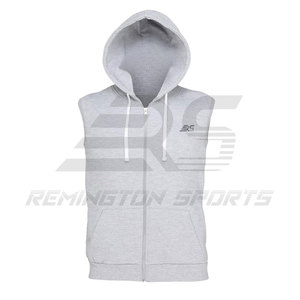 Wholesale <b>Men</b> <b>Sleeveless</b> Workout <b>Hoodie</b> Custom <b>Sleeveless</b> Gym Hoodies - Product Image 4