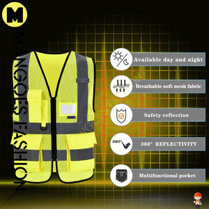 ملابس السلامة العمل سترة عاكسة متعددة جيوب ملابس العمل سلامة عالية الجودة بالجملة تنفس شبكة سترة رجالي ملابس خارجية - Product Image 2